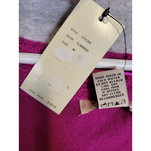 NWT Vertigo Paris Fushia Sweater Dress Tunic Womens Medium Wool Cashmere Luxury - Picture 10 of 10